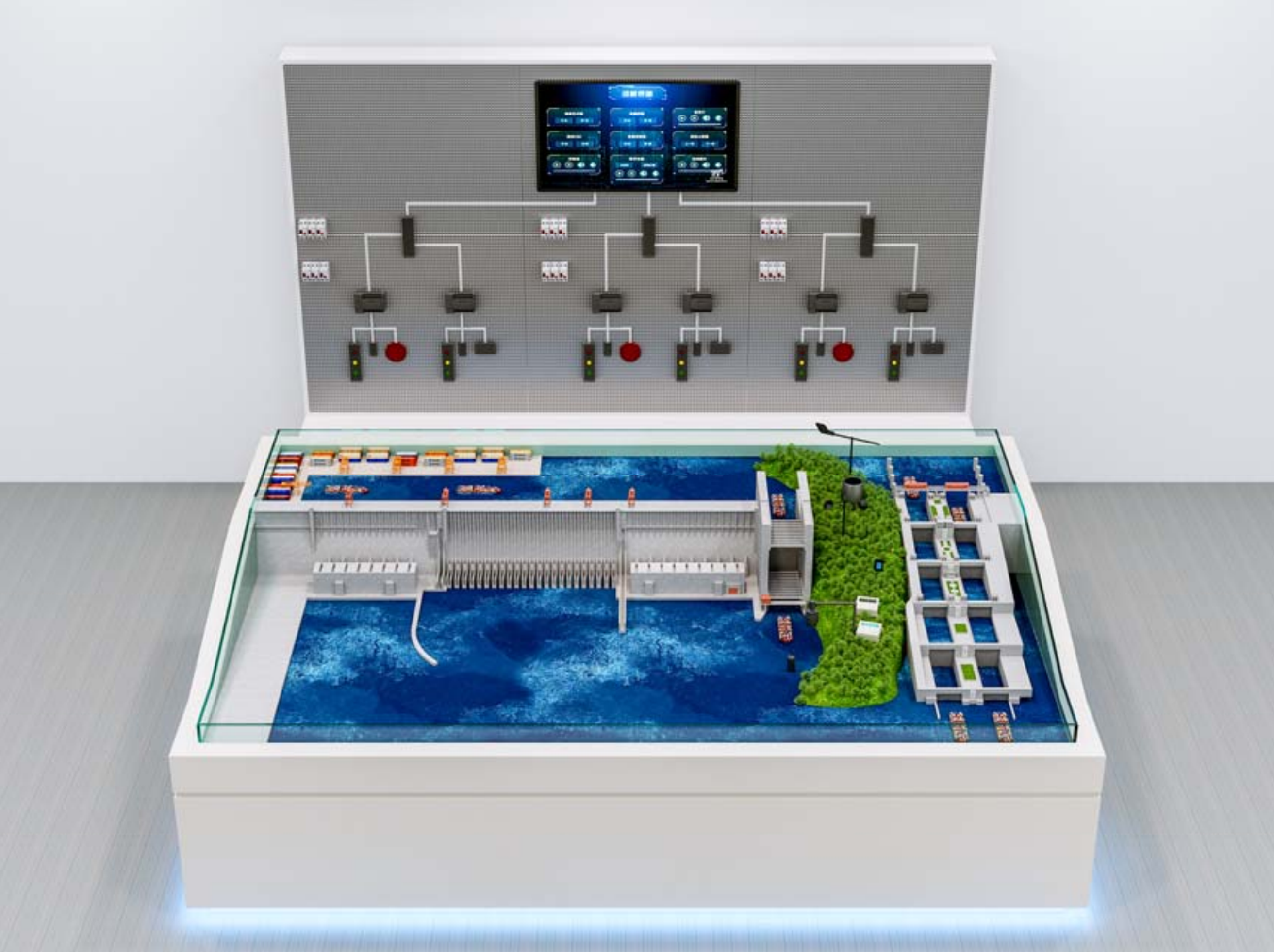 综合水利枢纽工程(拱坝、土石坝、重力坝)施工模拟实训平台