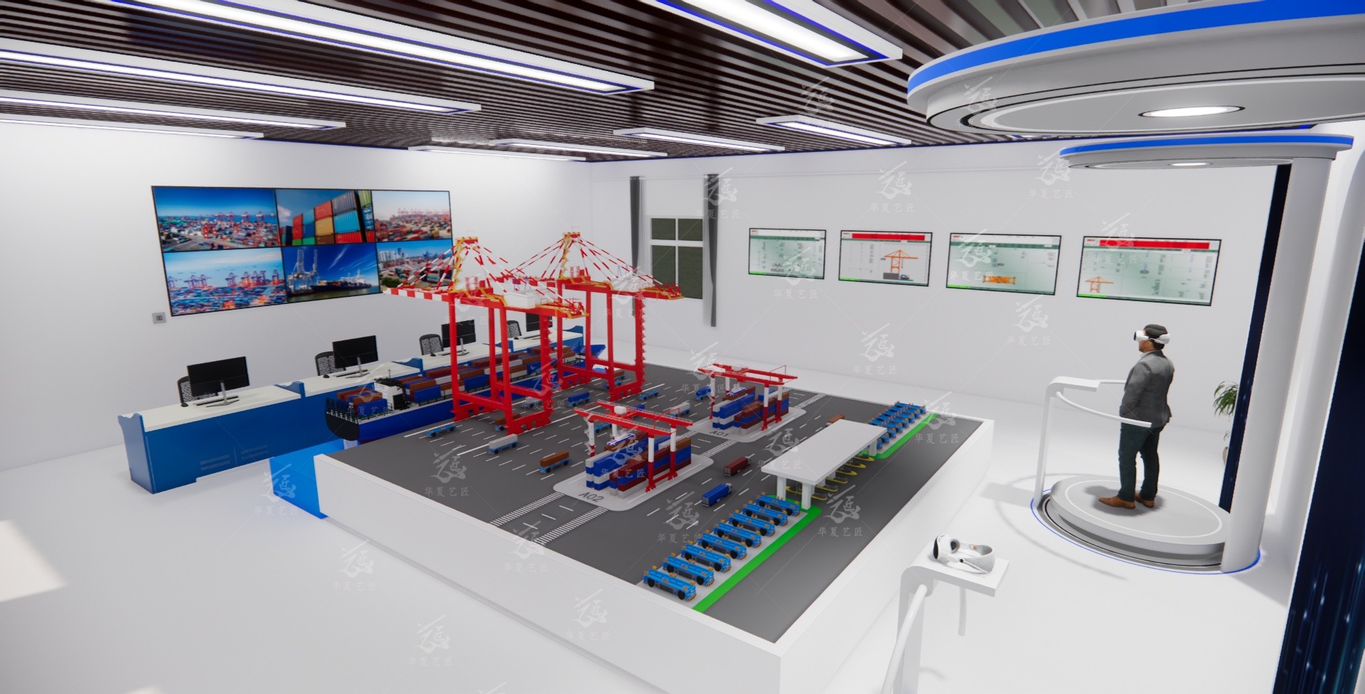 港口集装箱教学仿真模型、港口自动化码头仿真设备平台