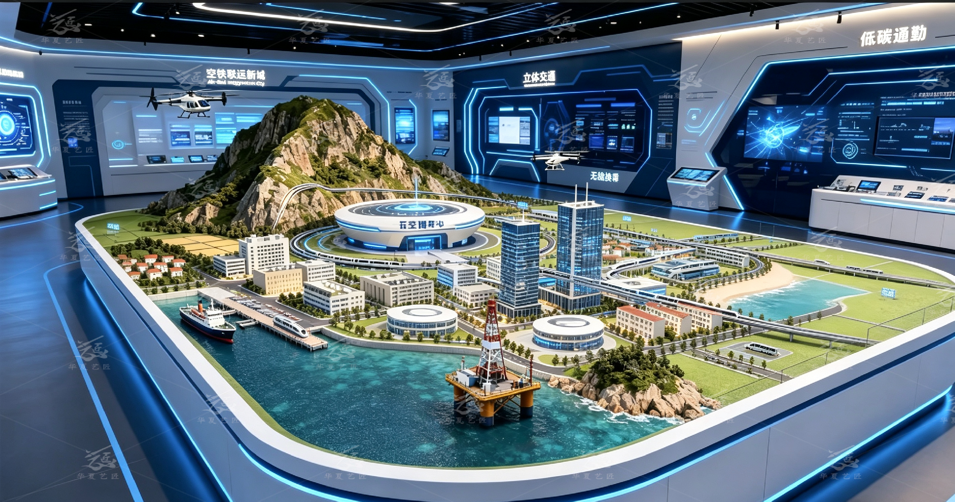 《低空智联网・未来城市立体交通沙盘》